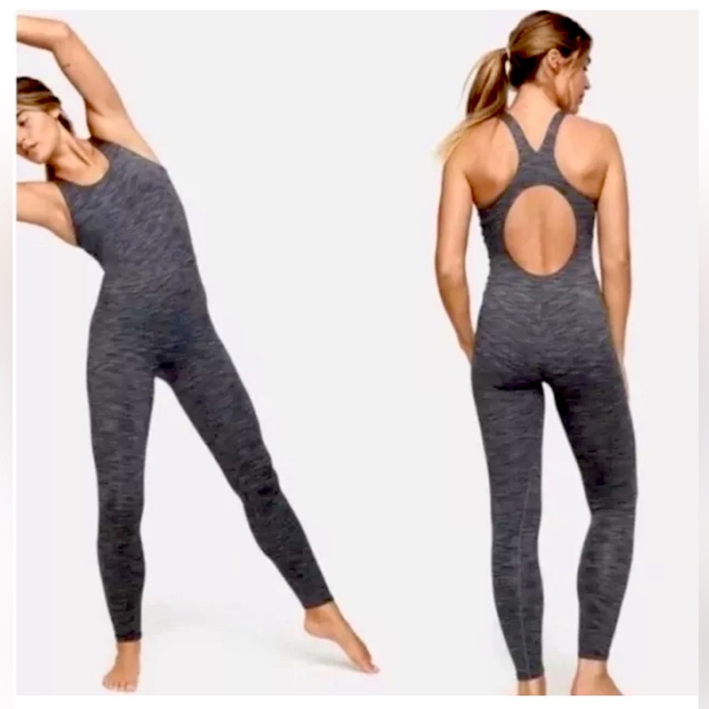 Outdoor Voices Heathered Charcoal Gray Seamless Jumpsuit